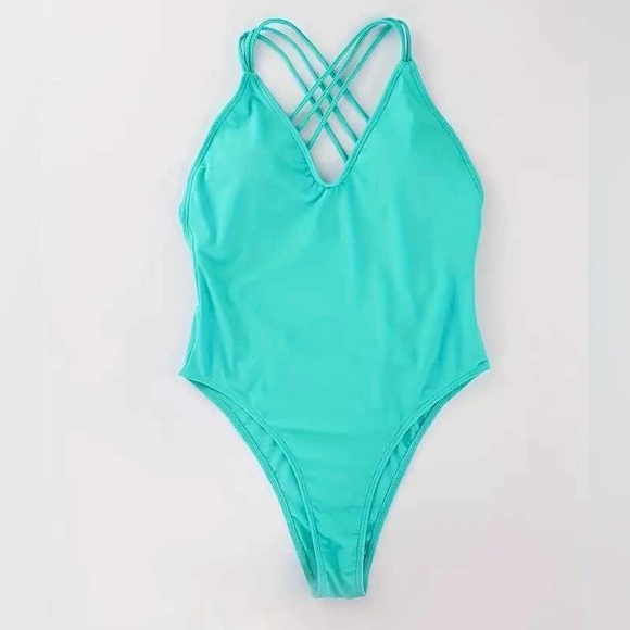 One-piece swimsuit with cross back. - Picture 3 of 17